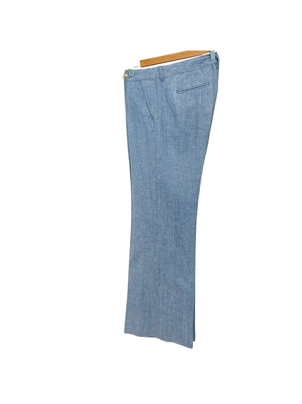 Michael Kors trousers pant wide leg light blue linen &cotton blend lightweight 8 - Picture 5 of 16